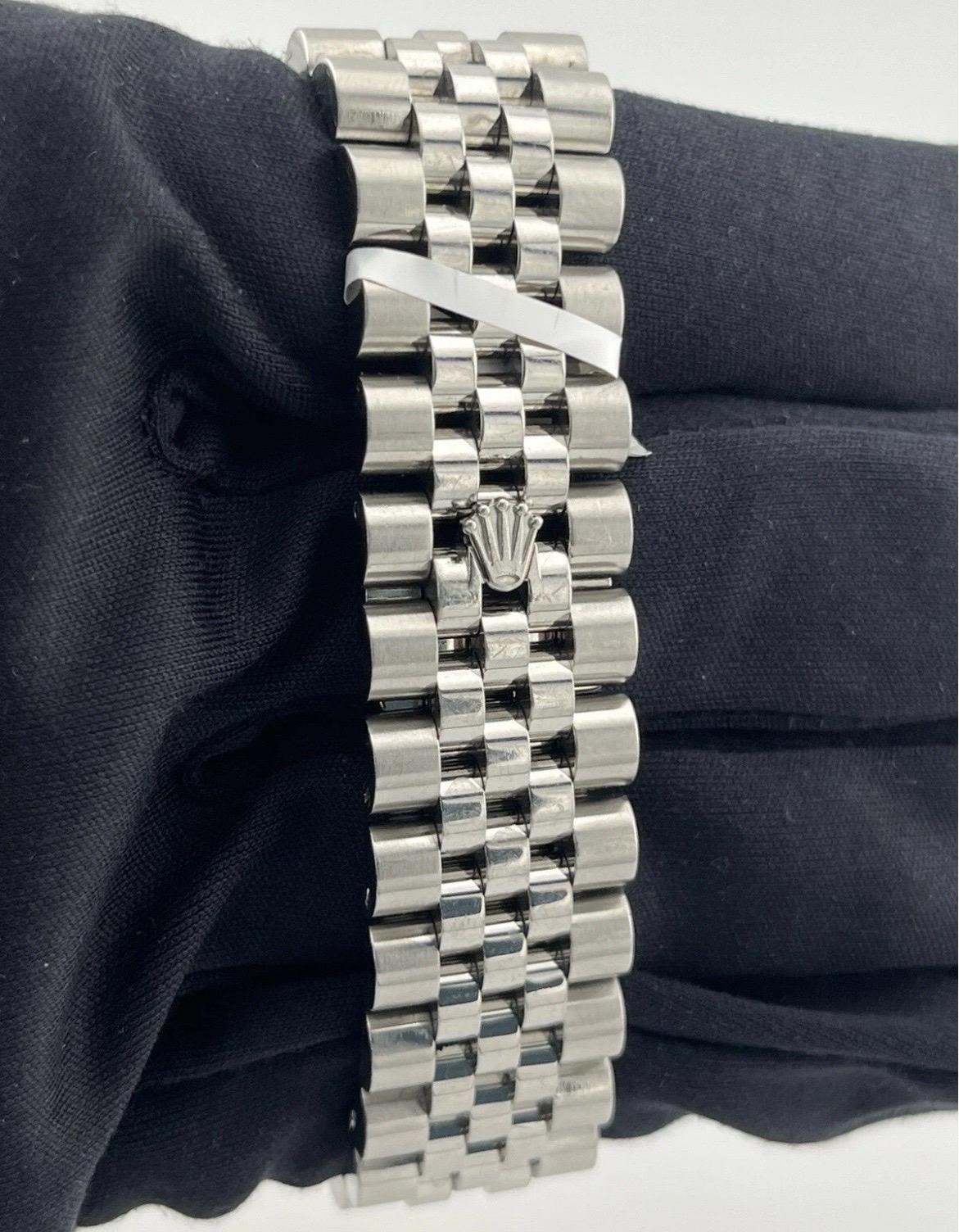 Rolex Datejust 36mm Diamond Bezel Concentric Silver Blue Dial Stainless Steel For Sale 7