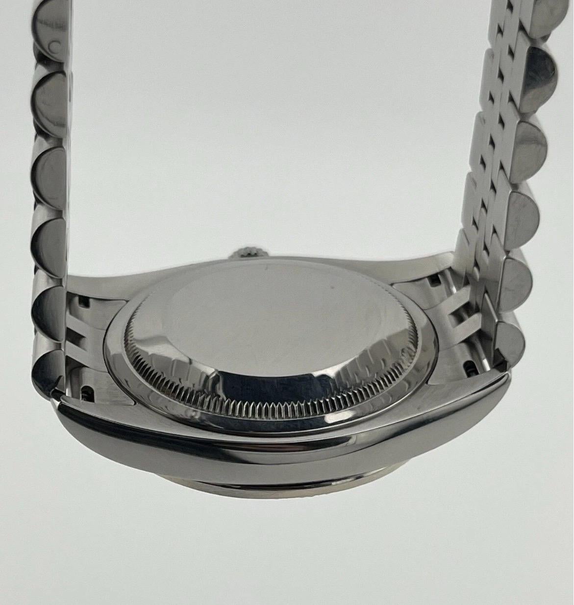 Rolex Datejust 36mm Diamond Bezel Concentric Silver Blue Dial Stainless Steel For Sale 8