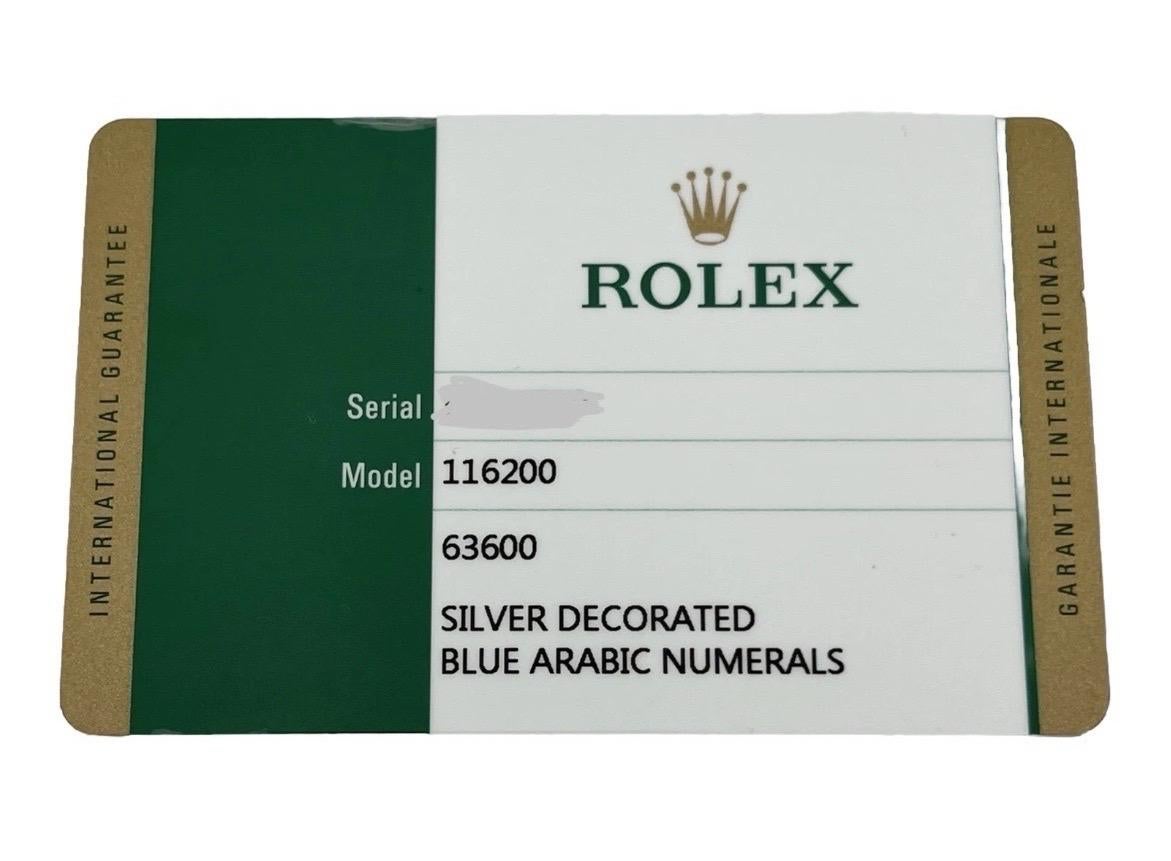 Rolex Datejust 36mm Diamond Bezel Concentric Silver Blue Dial Stainless Steel For Sale 12