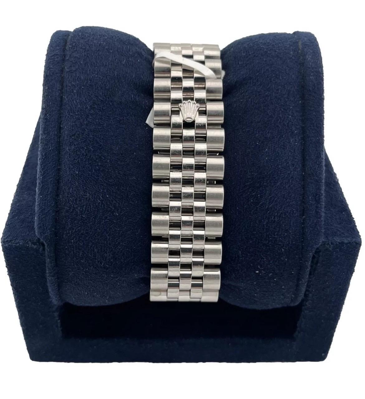 Women's or Men's Rolex Datejust 36mm Diamond Bezel Concentric Silver Blue Dial Stainless Steel For Sale
