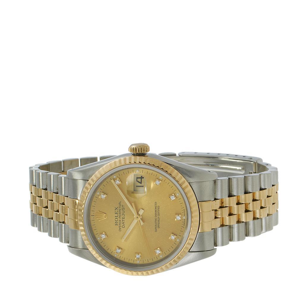 Women's or Men's Rolex Datejust 36MM Factory Diamond Dial Ref. 16233