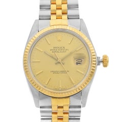 Rolex Datejust 36mm Gold Steel Champagne Dial Automatic Mens Watch 16013