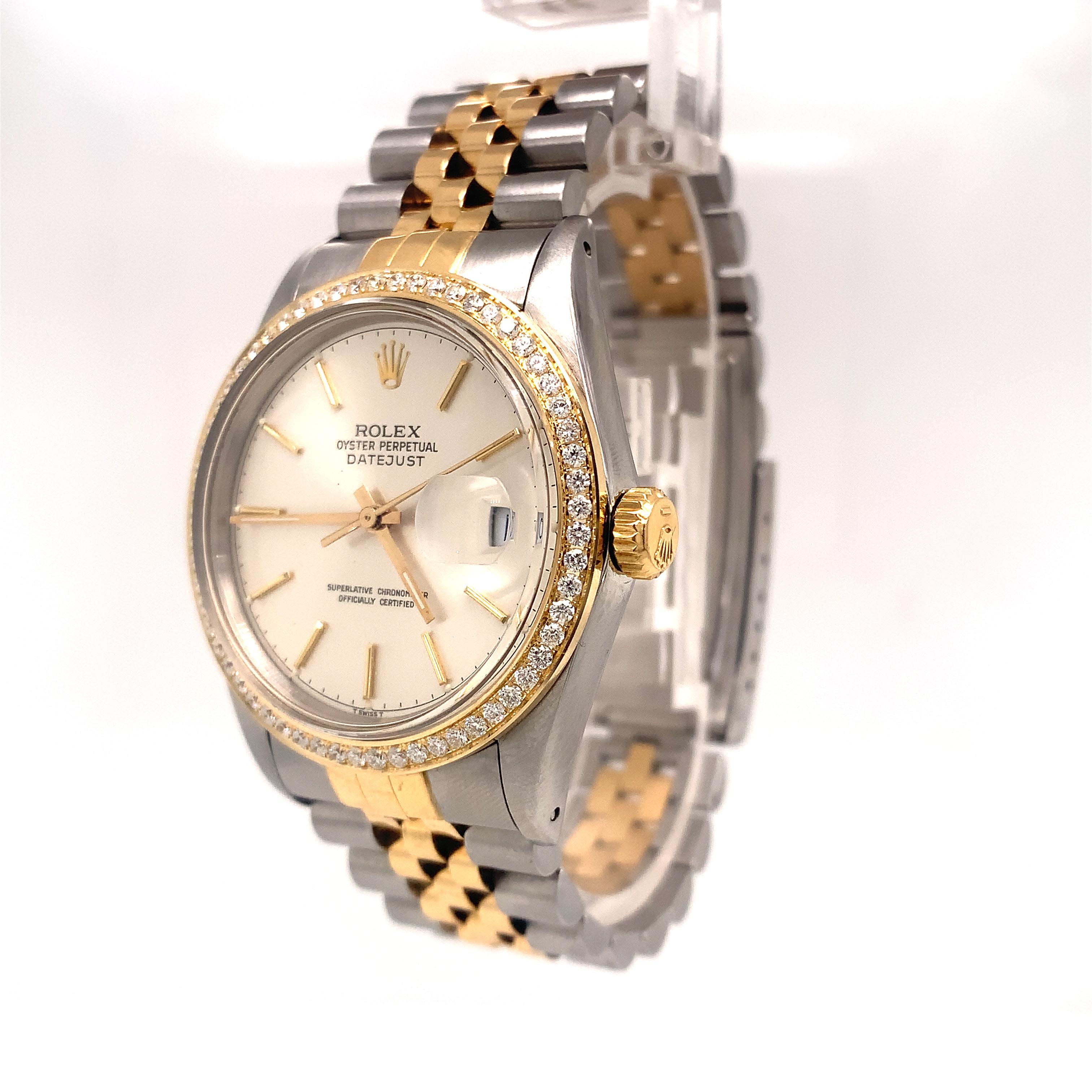 Rolex Datejust Gold/Steel Jubilee with Diamond Bezel 16013 For Sale at ...