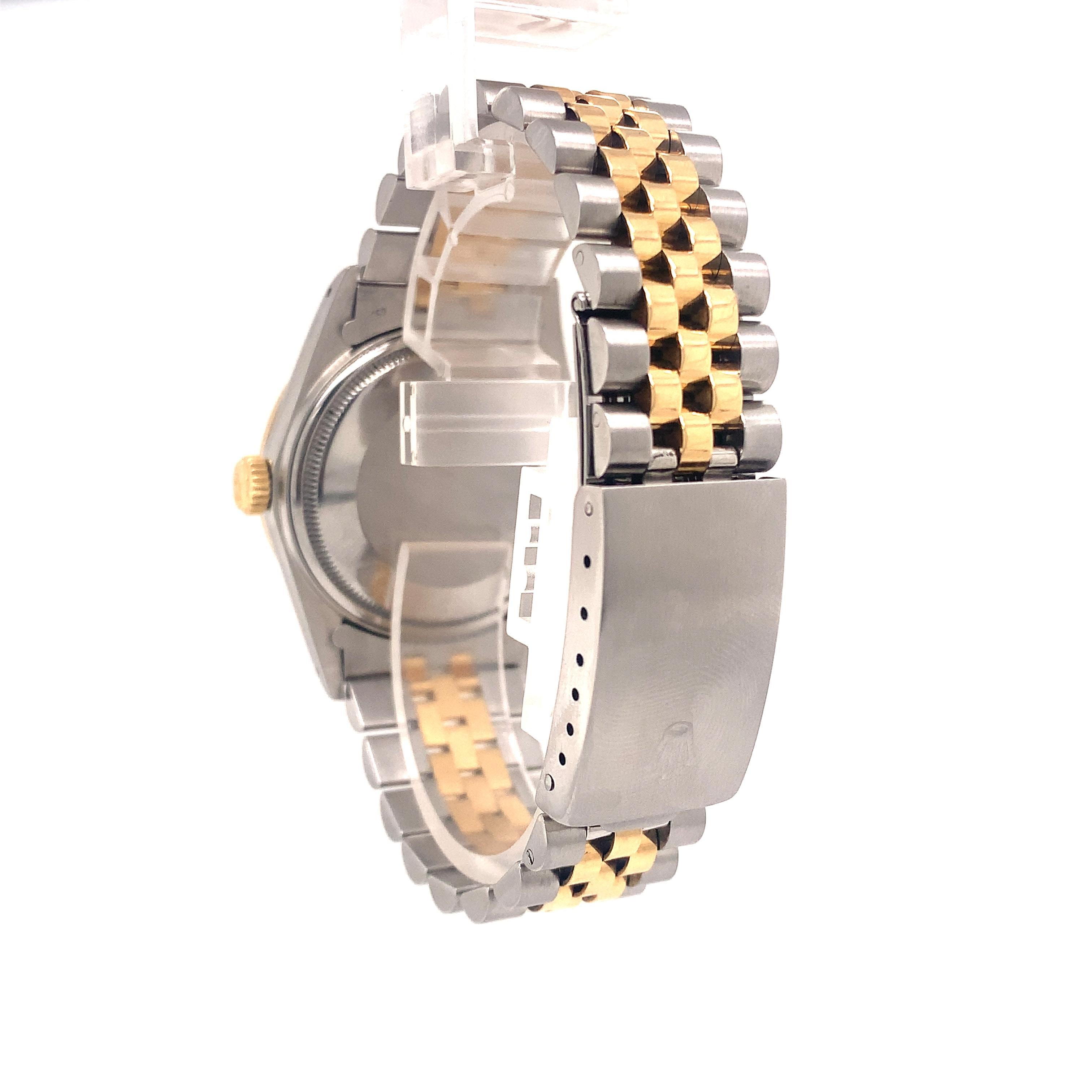 Modernist Rolex Datejust Gold/Steel Jubilee with Diamond Bezel 16013 For Sale