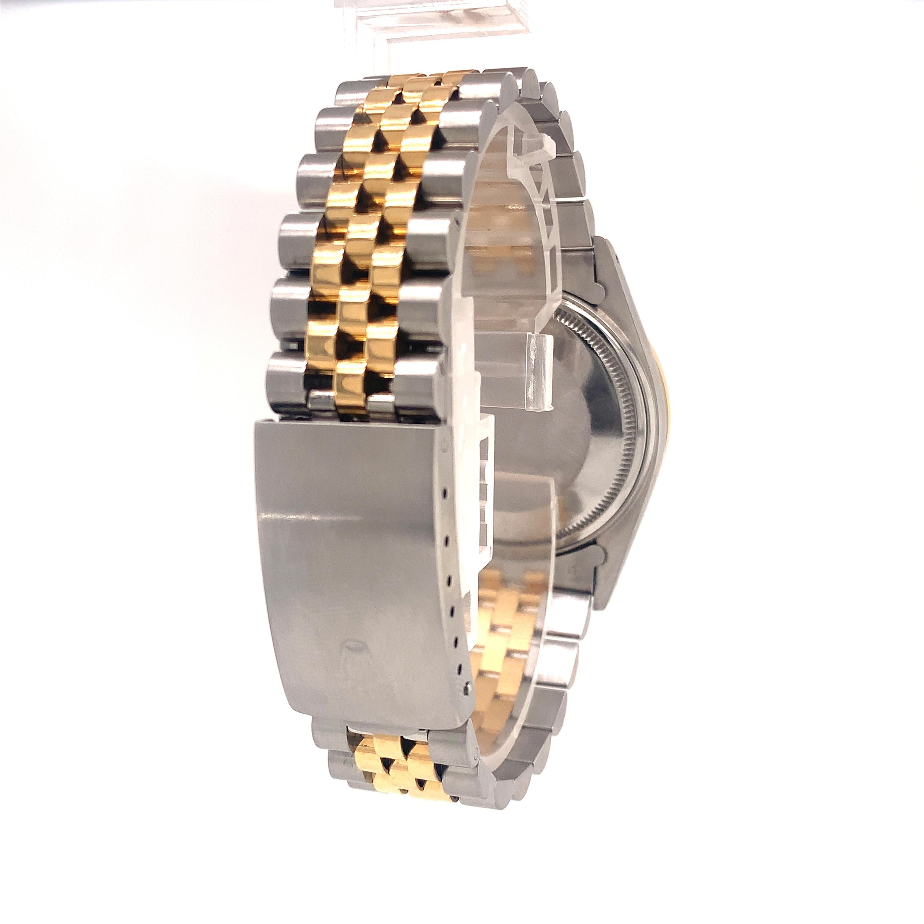 Rolex Datejust Gold/Steel Jubilee with Diamond Bezel 16013 In Excellent Condition For Sale In Aventura, FL