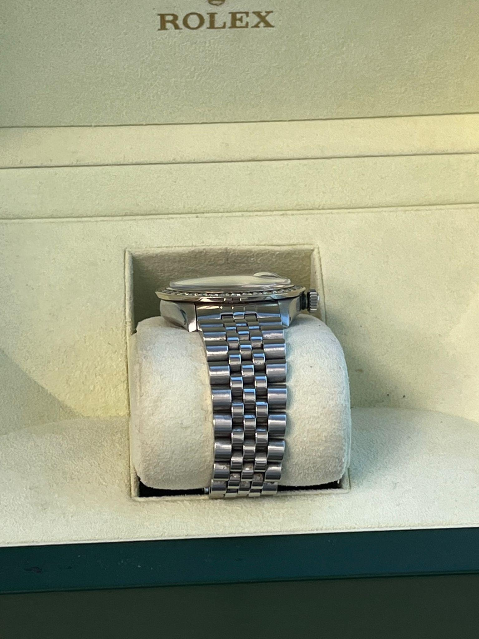 Rolex Datejust 36mm Gold Steel Natural 2.5ct Diamond Bezel Jubilee Watch 16014 en vente 6