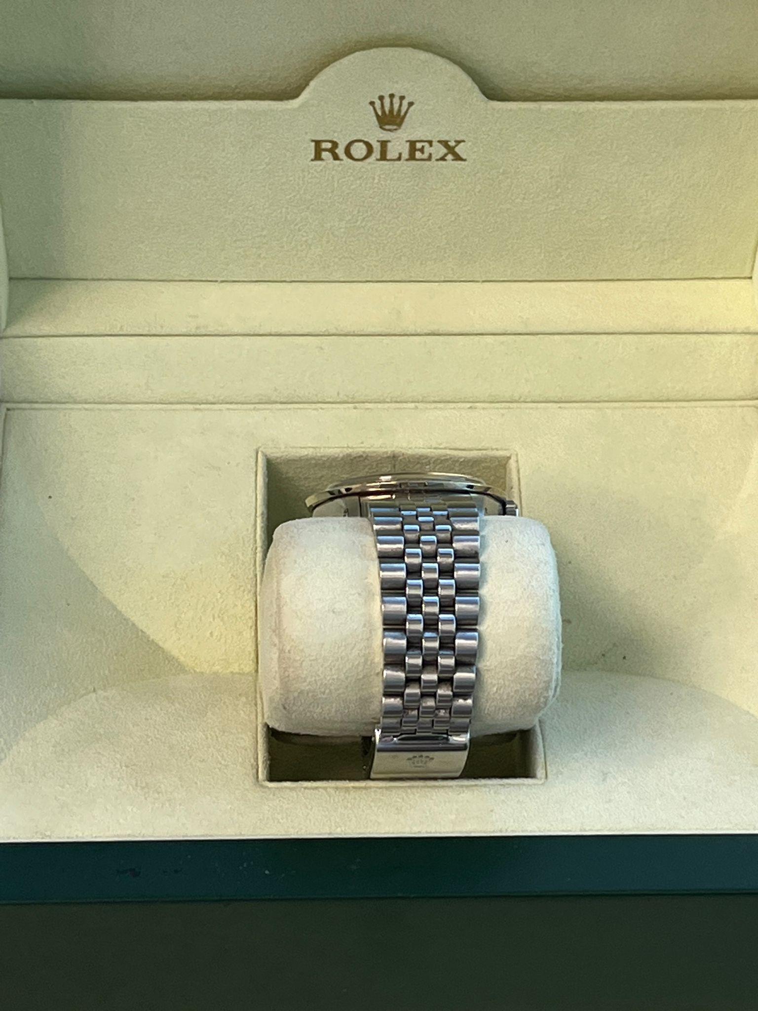 Rolex Datejust 36mm Gold Steel Natural 2.5ct Diamond Bezel Jubilee Watch 16014 en vente 8