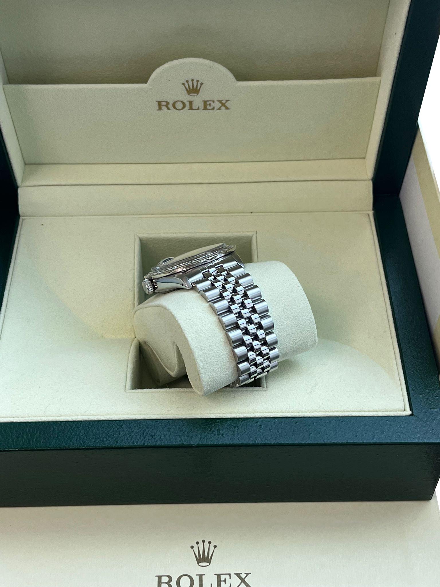 Rolex Datejust 36mm Gold Steel Natural 2.5ct Diamond Bezel Jubilee Watch 16014 en vente 9