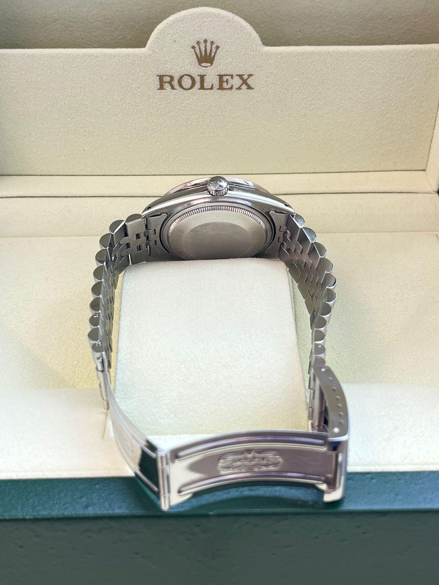 Rolex Datejust 36mm Gold Steel Natural 2.5ct Diamond Bezel Jubilee Watch 16014 en vente 11