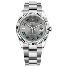 Rolex Datejust, Green Slate Roman, Oyster, Fluted, 126234, Unworn Watch Complete