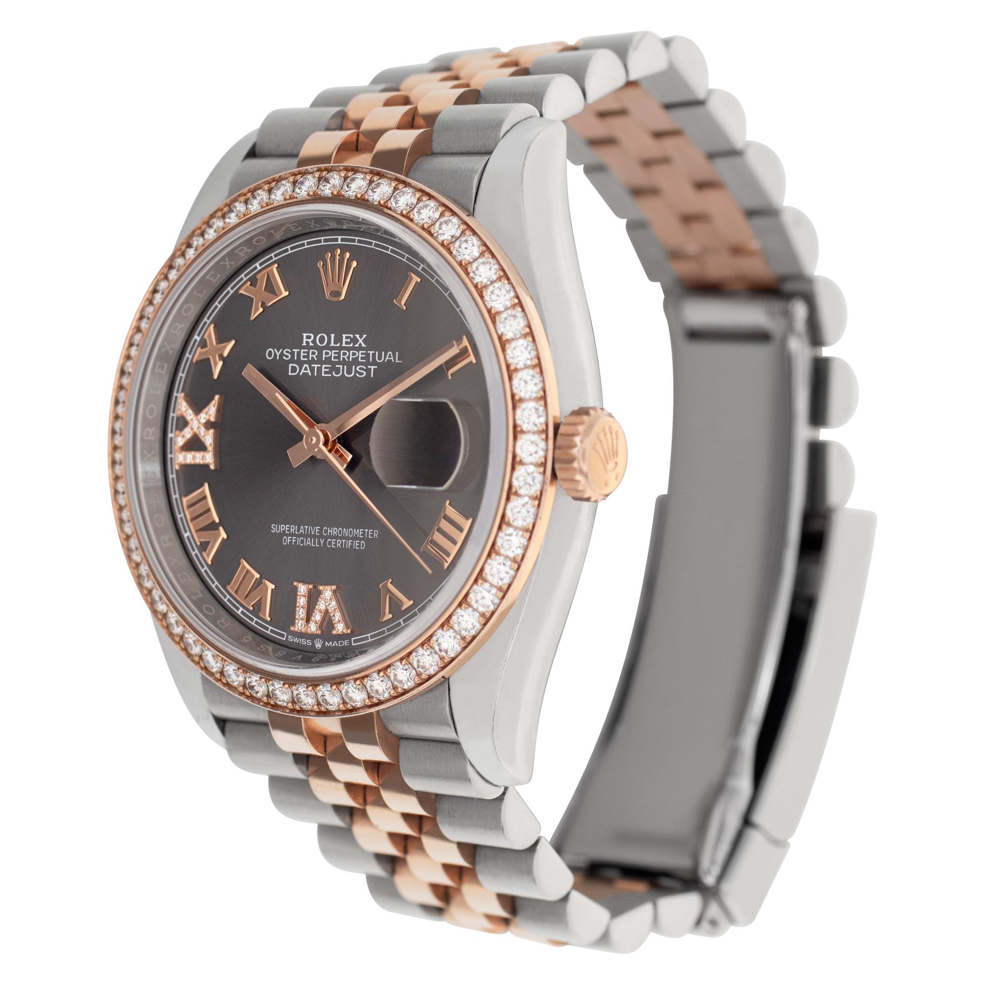 Brilliant Cut Rolex Datejust in Stainless Steel & 18k Rose Gold, Ref. 126281 RBR