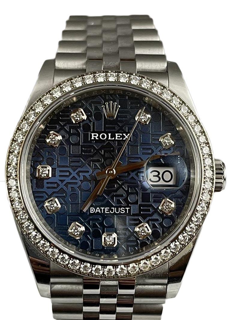 Modern Rolex Datejust in Stainless Steel with Anniversary Diamond Dial & Bezel