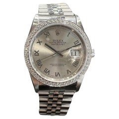 Rolex Datejust in Stainless Steel with Diamond Bezel 36 mm Watch  REF 16234