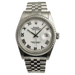 Retro Rolex Datejust in Stainless Steel with White Dial REF 16220