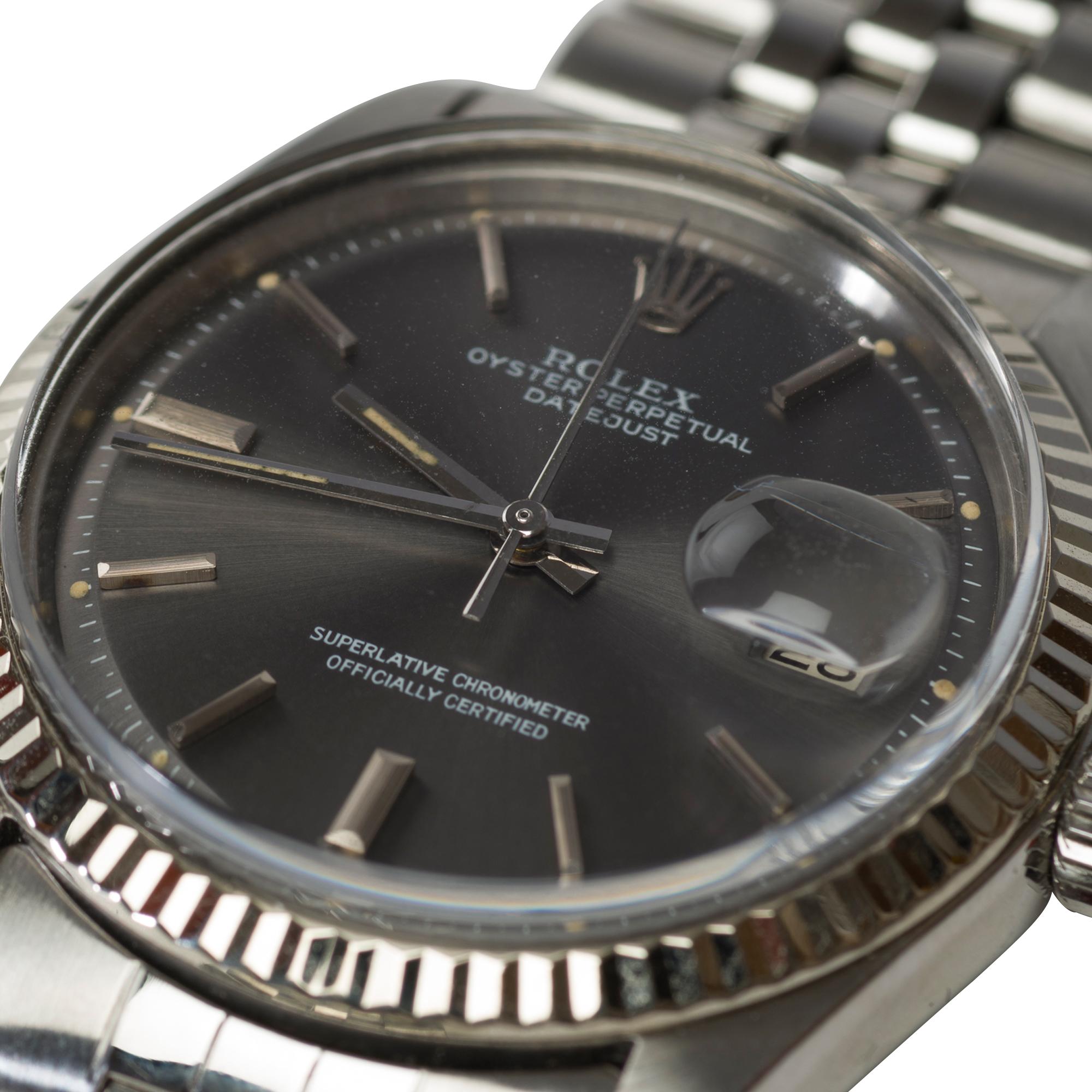 Rolex Datejust 36mm in steel and sunburst grey 