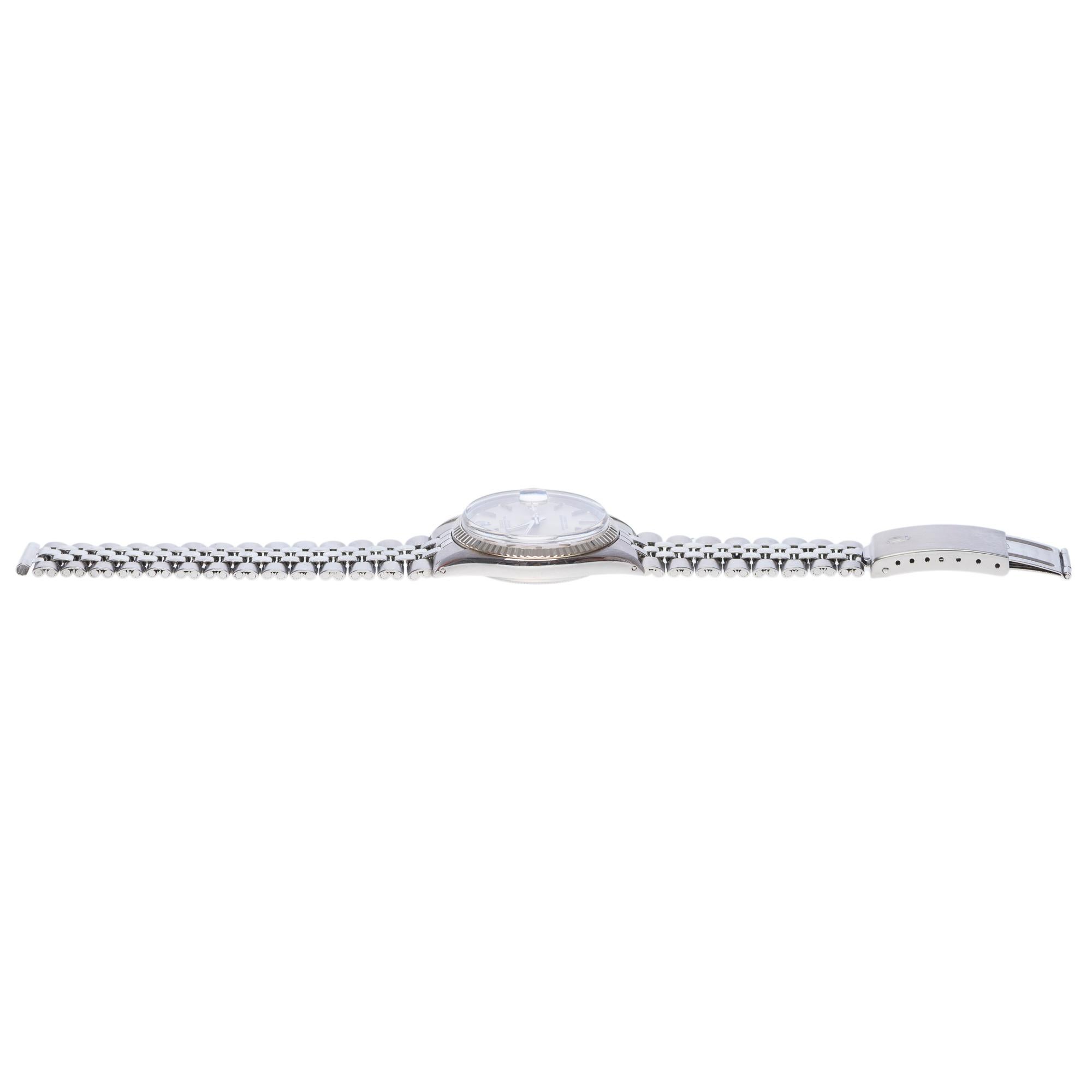 Women's or Men's Rolex Datejust 36mm in steel and with grey Dial For Sale