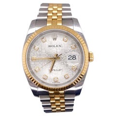 Rolex Datejust in Steel and Yellow Gold with Diamond Dial REF 116233