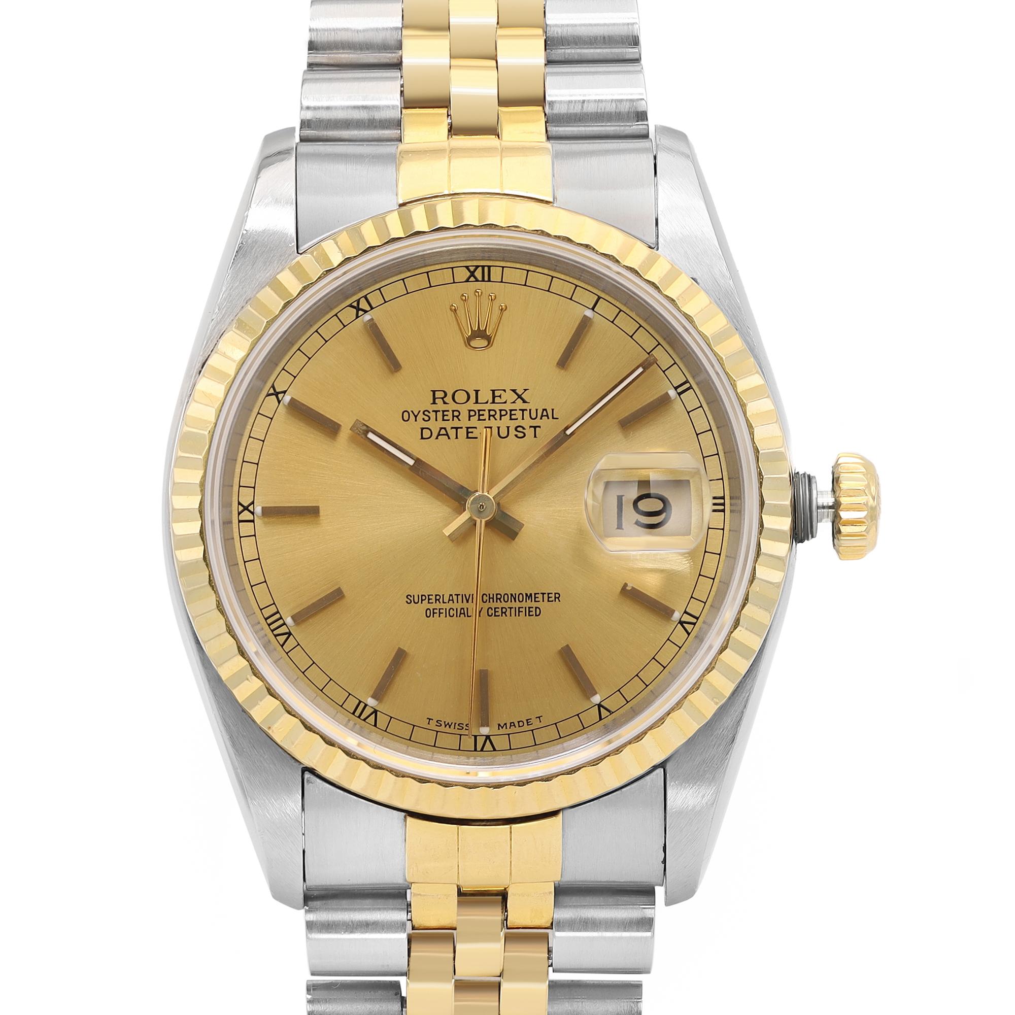D'occasion. Bon état. Sans boîte et papiers d'origine. Livré avec une boîte chronostore.

Informations générales :
Marque : Rolex
Nom du modèle : Datejust 16233
Numéro de modèle : 16233
Style : Luxe
Type : Montre-bracelet
Département :
