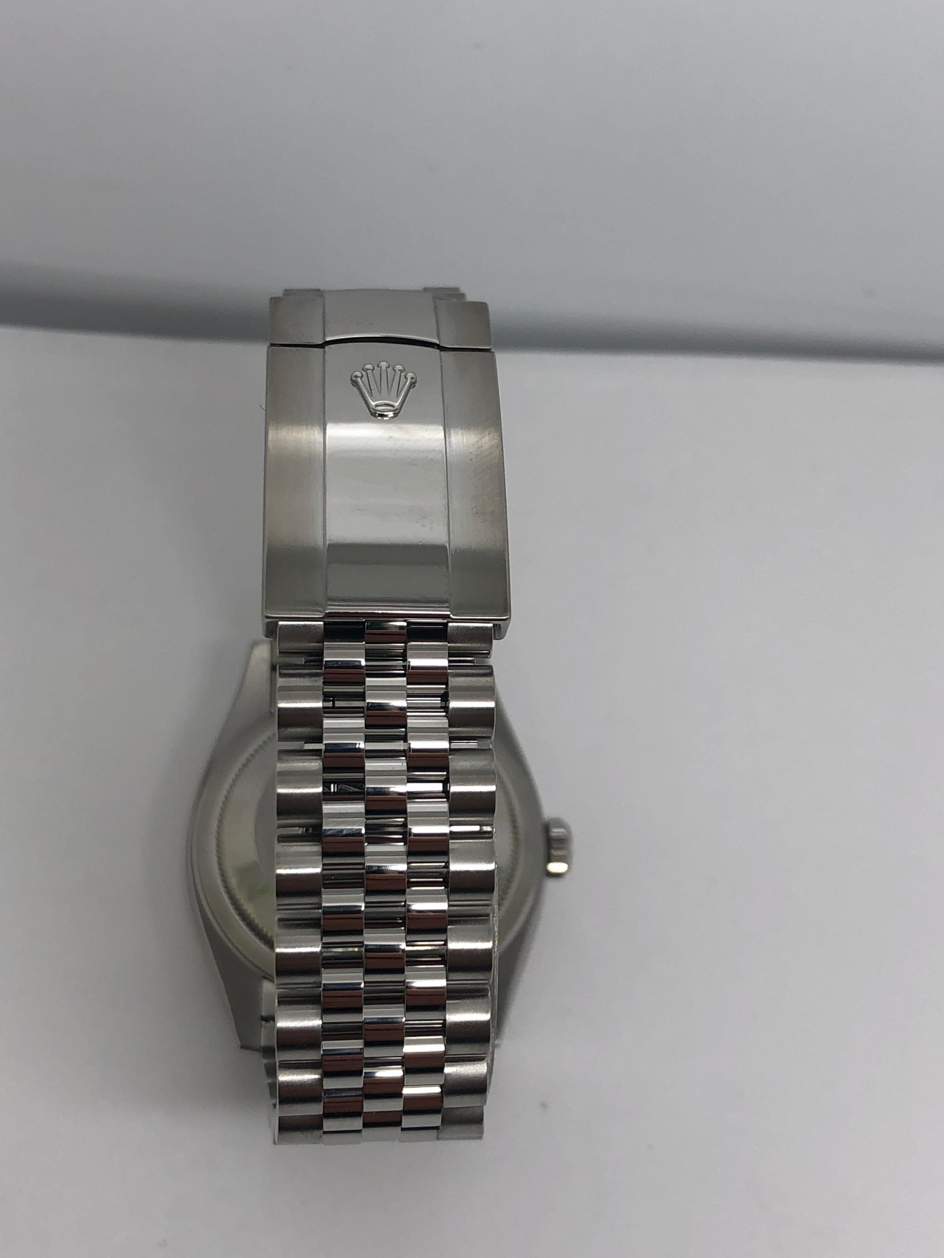 Rolex Datejust Jubilee Silber Stick Zifferblatt Uhr für Damen oder Herren im Angebot