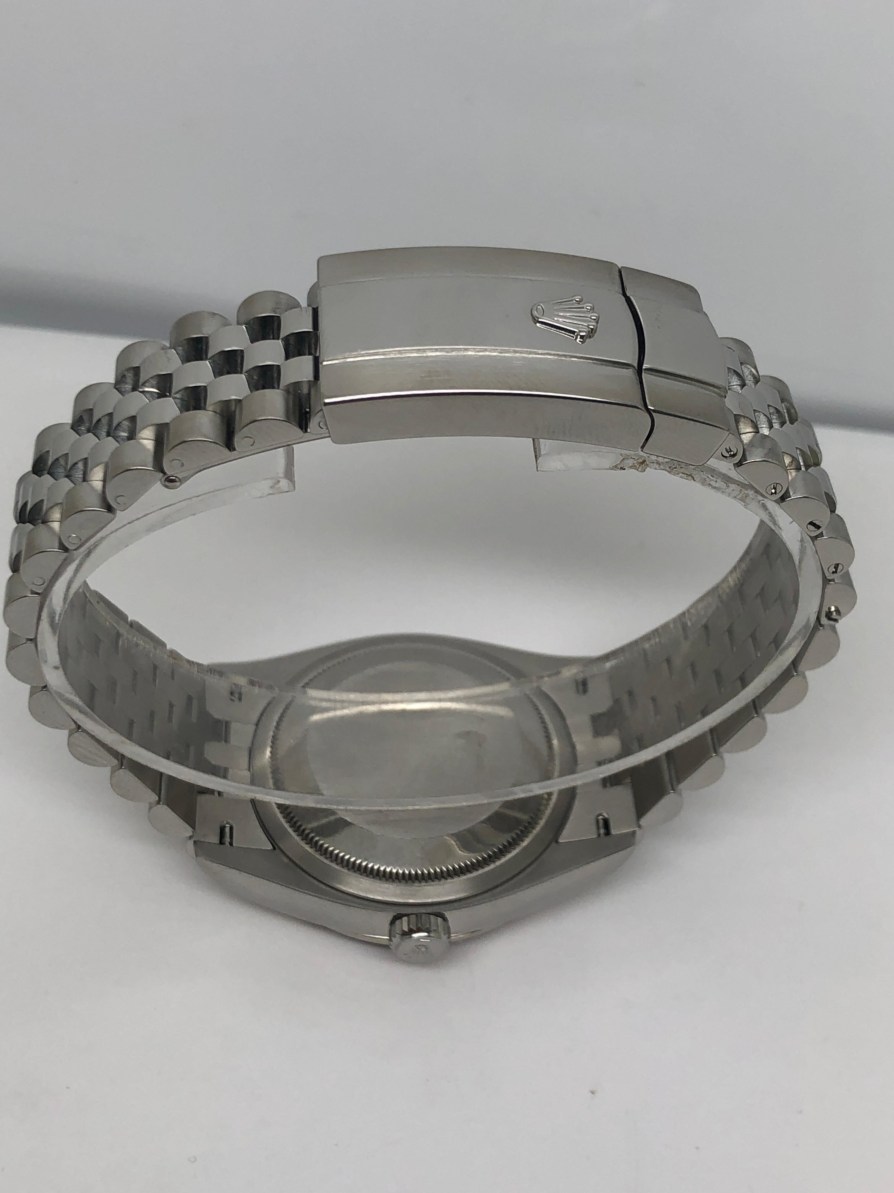 Rolex Datejust Jubilee Silber Stick Zifferblatt Uhr im Angebot 1