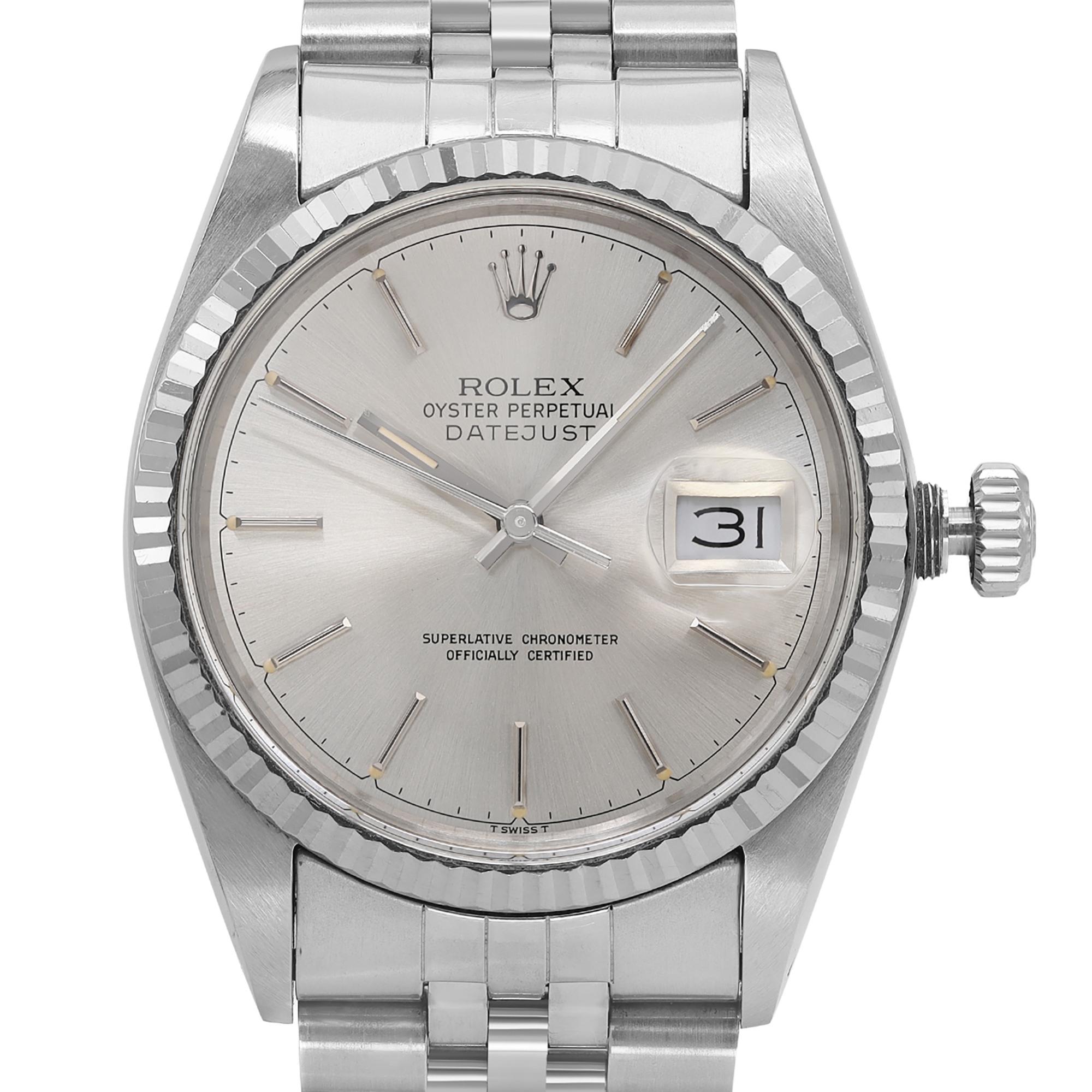  Good Condition. The watch was Produced in 1985. tritium ( T Swiss T ) dial. 

Brand: Rolex  Type: Wristwatch  Department: Men  Model Number: 16014  Country/Region of Manufacture: Switzerland  Style: Luxury  Model: Rolex Datejust 16014  Vintage: Yes