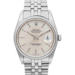 Rolex Datejust 36mm Jubilee Stainless Steel Silver Dial Men Watch 16234