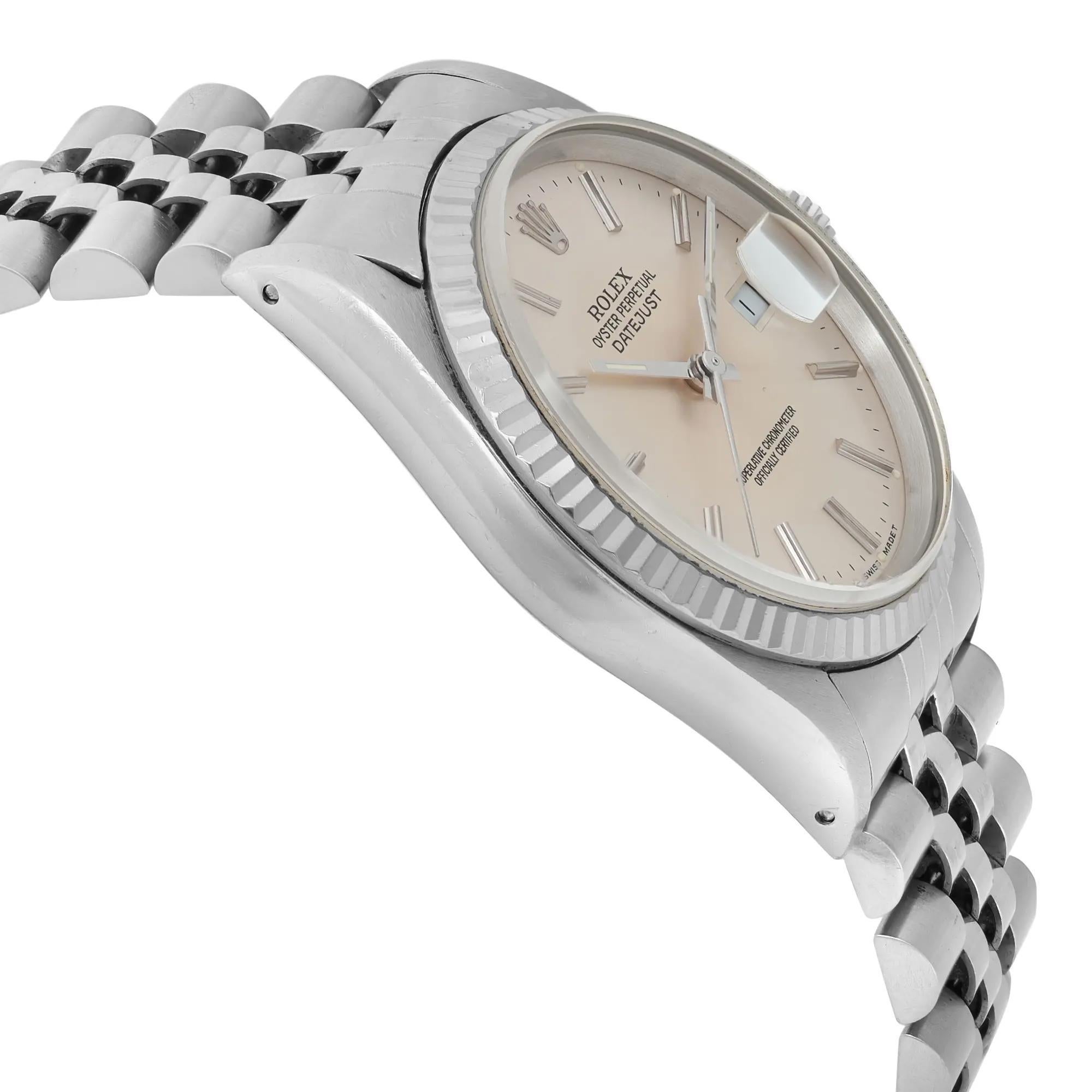 Rolex Montre Datejust 36mm Jubilee en acier inoxydable avec cadran argenté pour hommes 16234 Pour hommes en vente