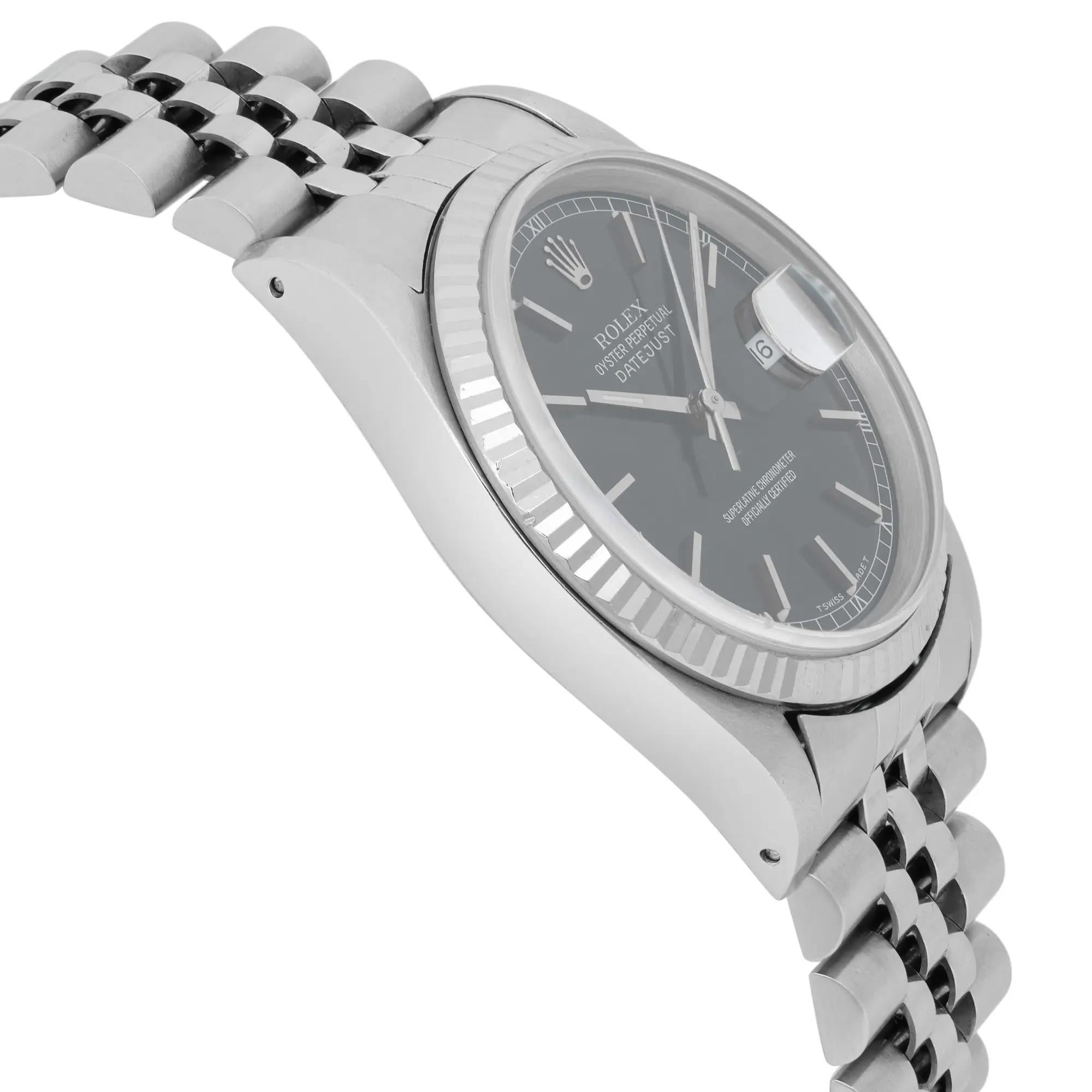 De los hombres Rolex Datejust 36mm Jubilee Acero Esfera Negra Hombre Reloj Automático 16234 en venta