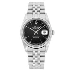 Rolex Datejust 36mm Jubilee Steel Black Dial Men Automatic Watch 16234