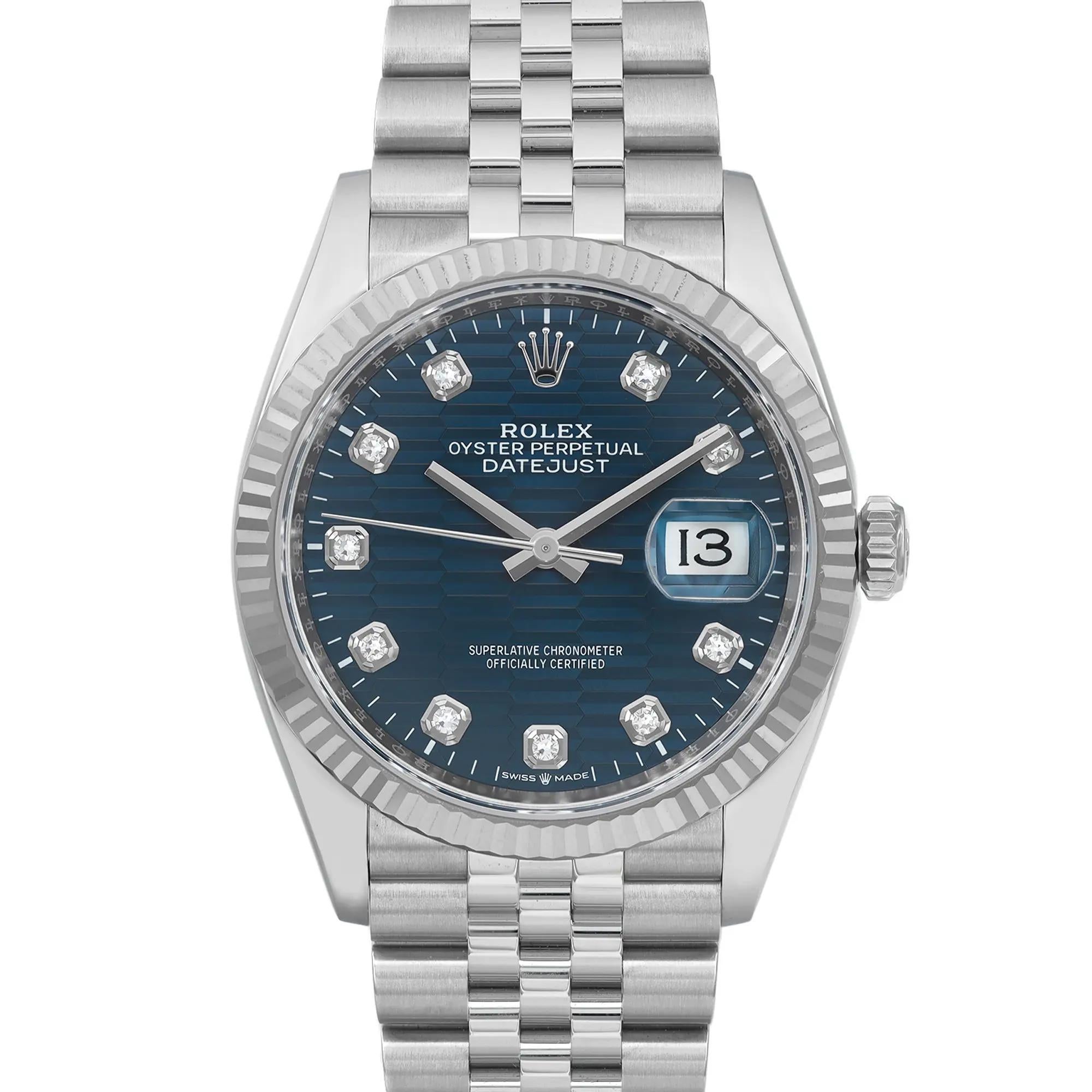 Brand new. 2024 card. The original box and papers are included.

Brand Information:

Brand: Rolex
Country/Region of Manufacture: Switzerland
Watch Type:

Type: Wristwatch
Department: Men
Style: Luxury

Model Information:
Model Number: 126234
Model: