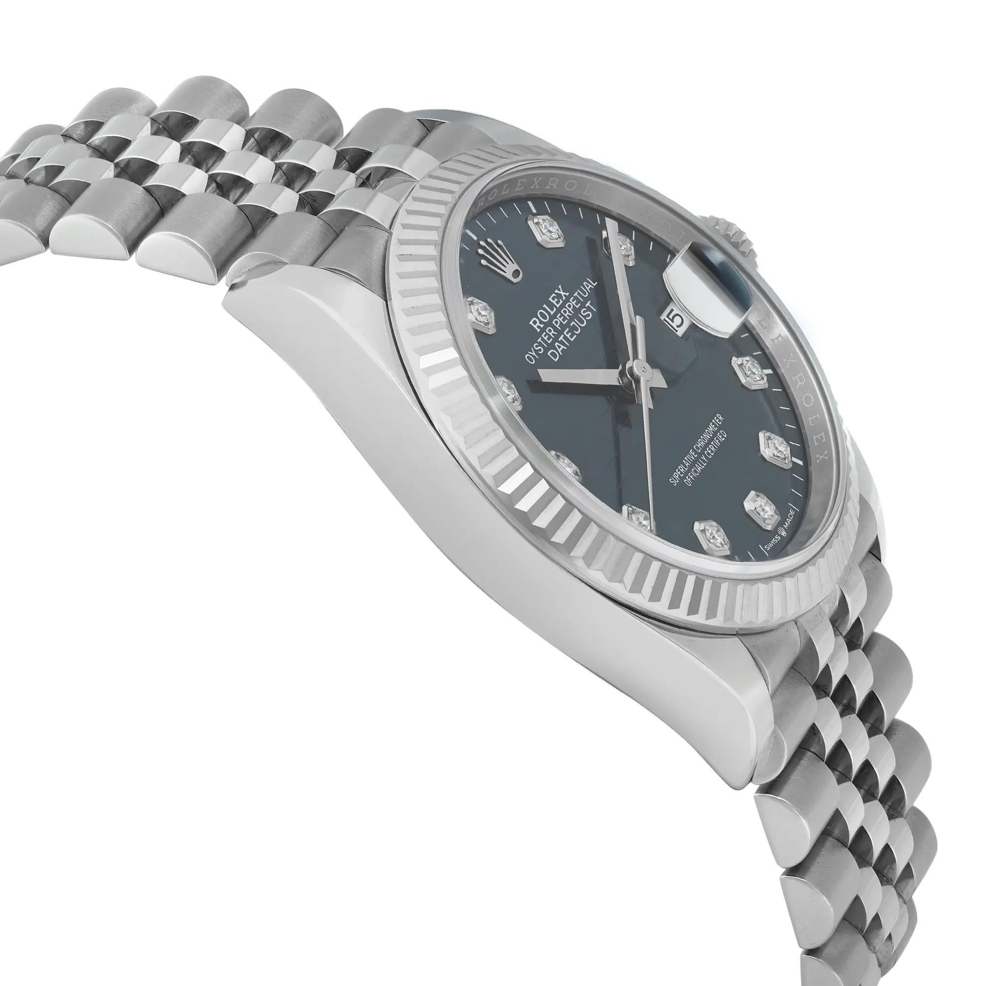 Rolex Montre automatique Datejust 36 mm Jubilee avec cadran à motif bleu 126234 Unisexe en vente