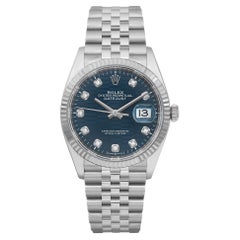 Used NEW Rolex Datejust 36mm Jubilee Steel Blue Motif Dial Automatic Watch 126234