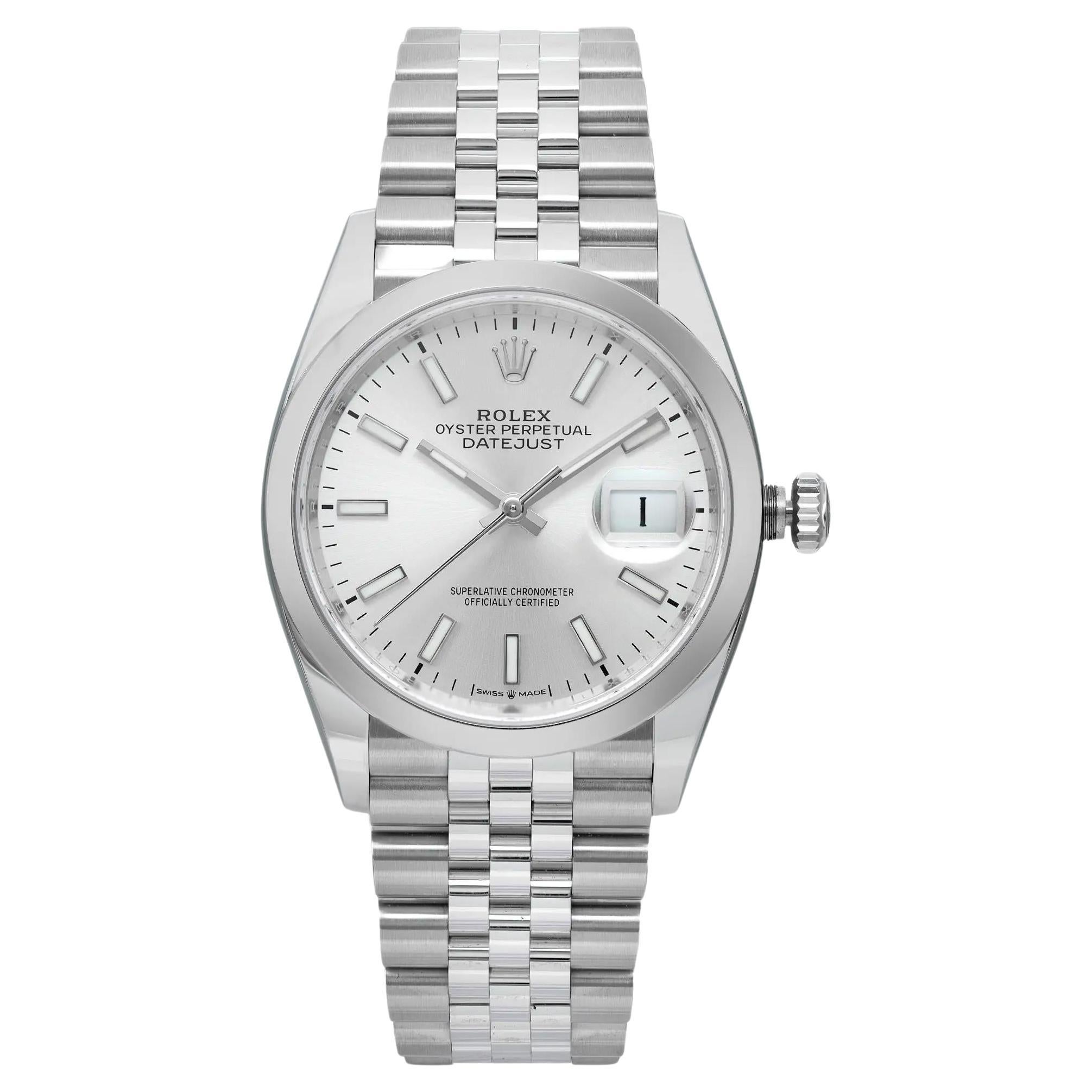 Rolex Datejust 36mm Jubilee Acciaio Quadrante Silver Orologio Automatico Uomo 126200 in vendita