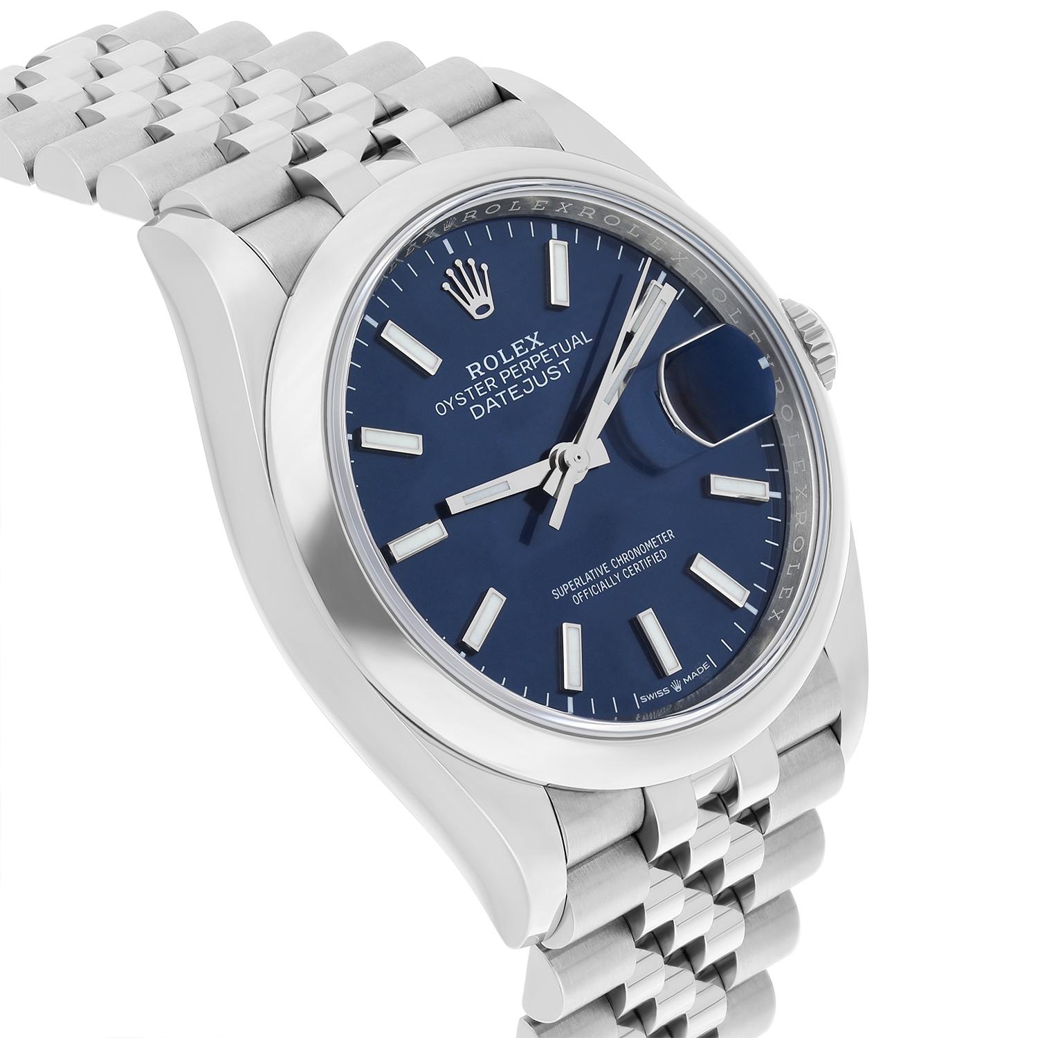 Women's or Men's Rolex Datejust 36mm Jubilee Steel Silver Dial Automatic Mens Watch 126200 Unworn For Sale