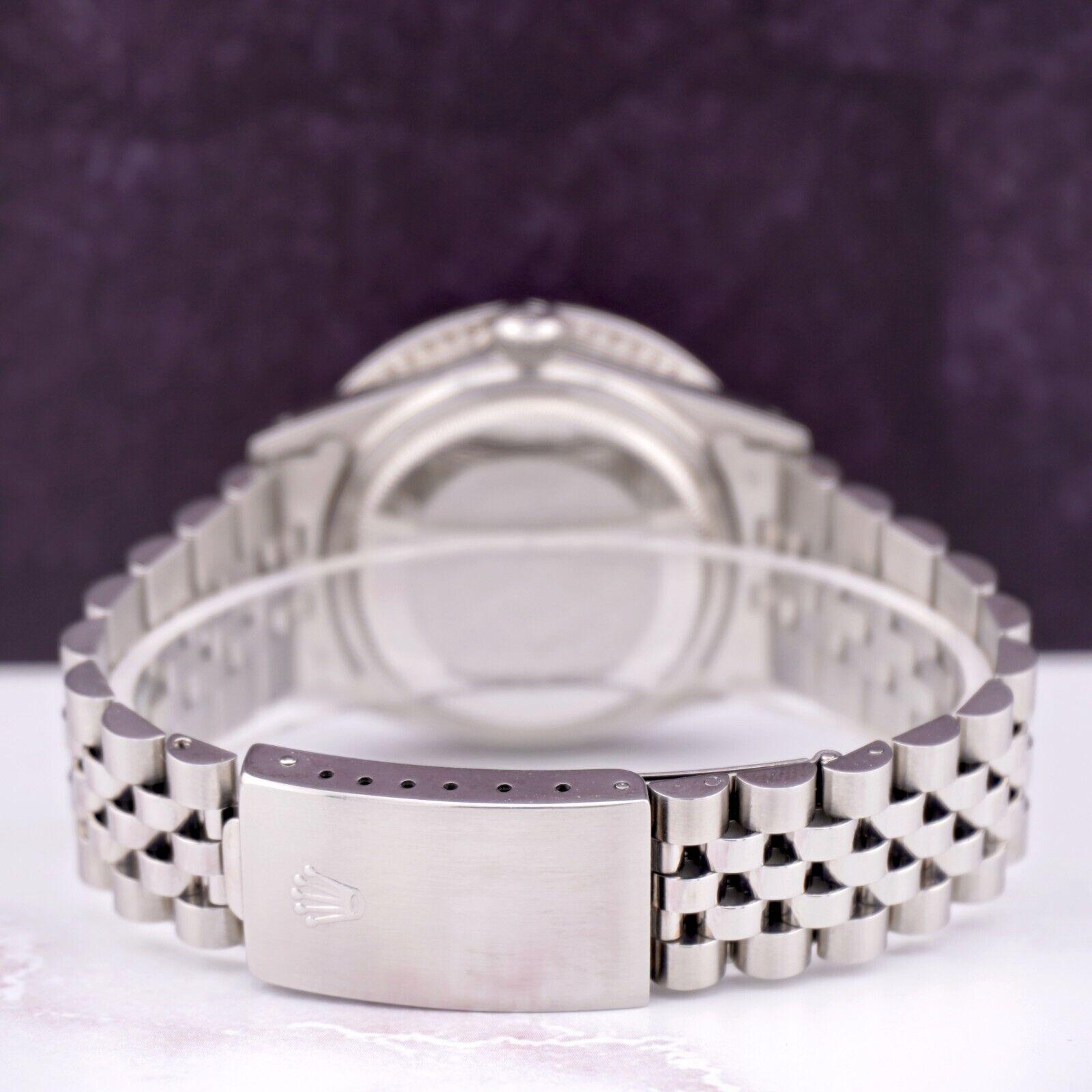 Modern Rolex Datejust 36mm Jubilee Steel Watch ICED 3.50ct Diamonds Pink Dial 16014 For Sale