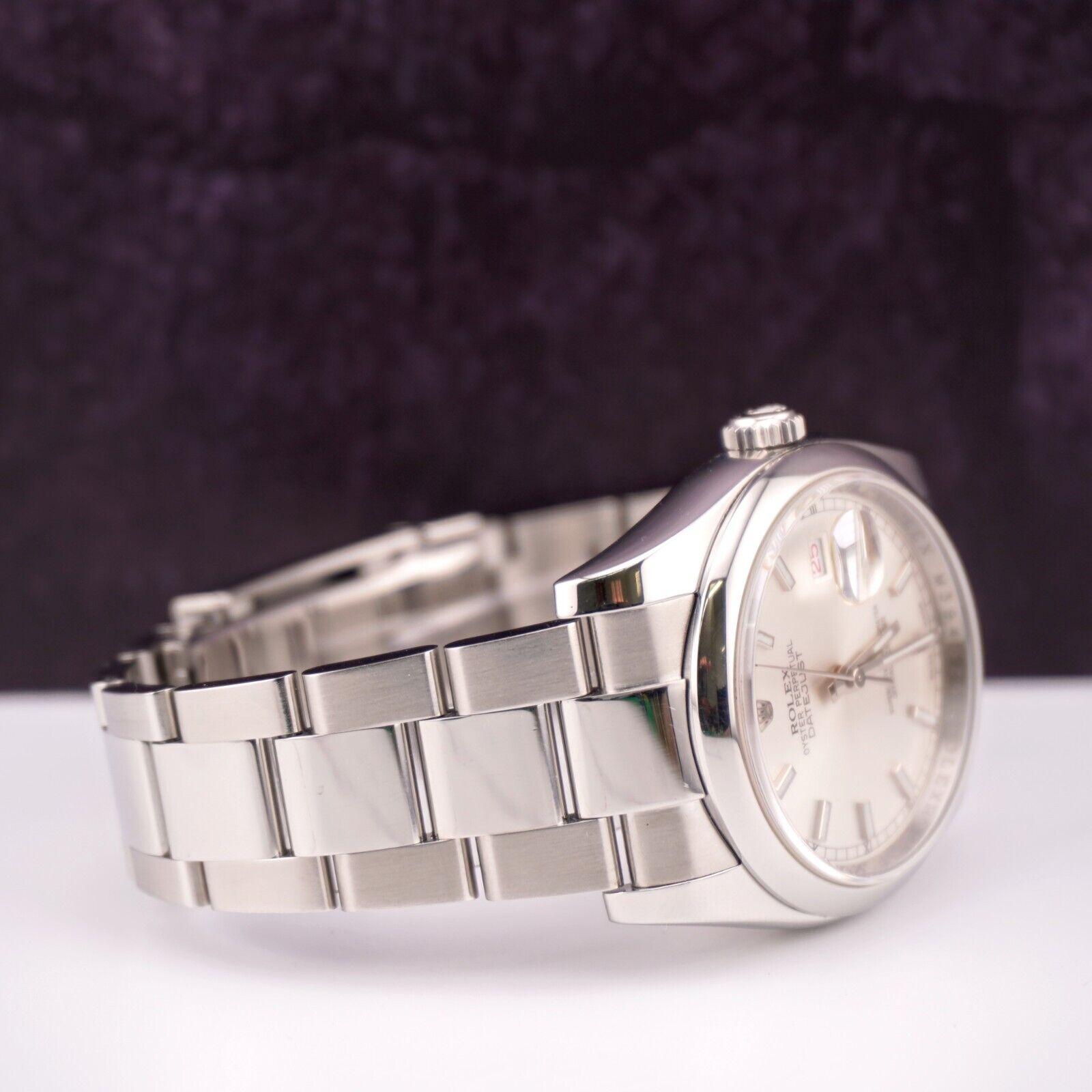 Rolex Datejust 36mm Herren Edelstahl Oyster Silber Zifferblatt Uhr Ref: 116200 im Zustand „Gut“ im Angebot in Pleasanton, CA