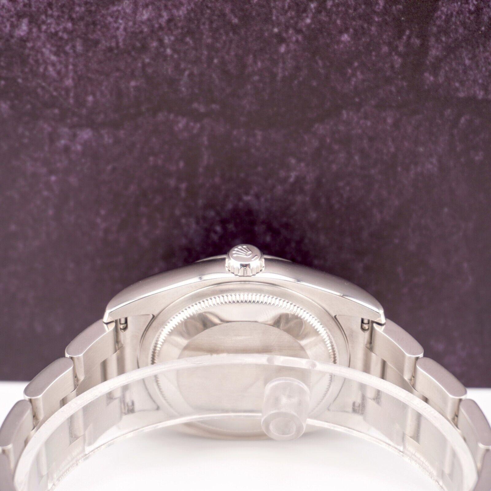 Rolex Datejust 36mm Herren Edelstahl Oyster Silber Zifferblatt Uhr Ref: 116200 im Angebot 4