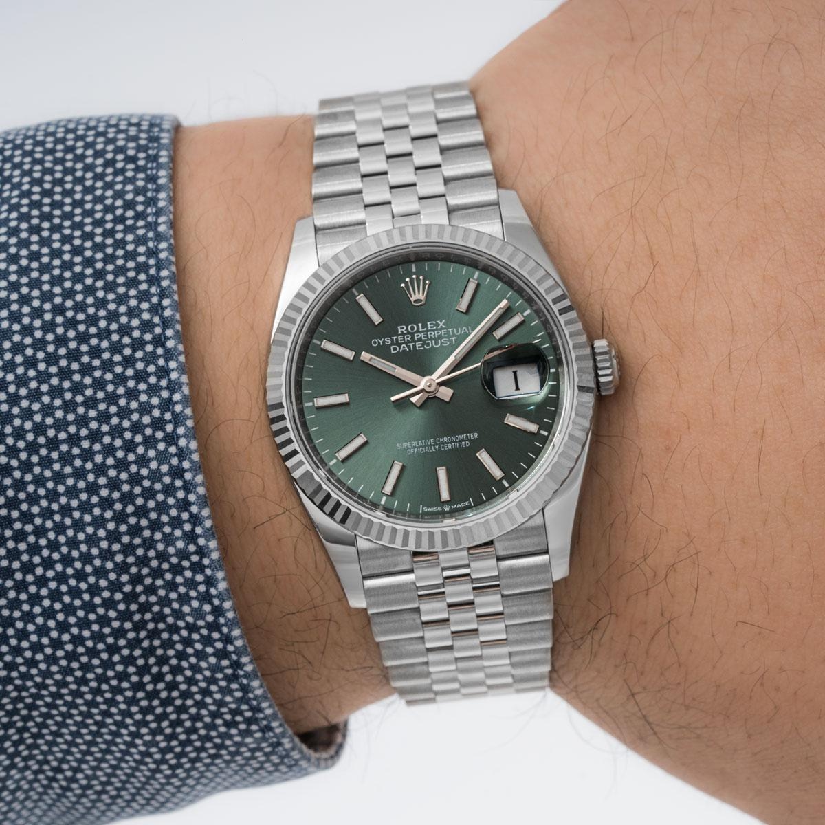 Rolex Montre Datejust 36 mm, cadran vert menthe 126234 2