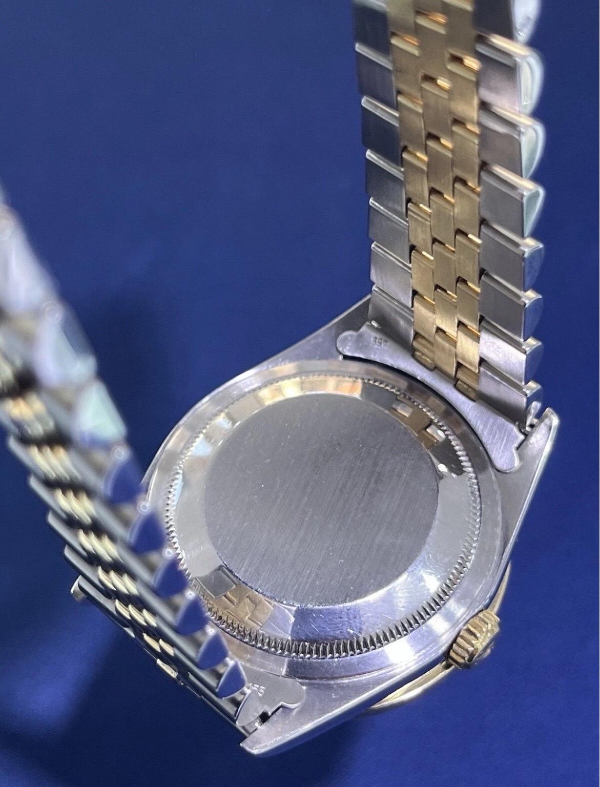 Rolex Montre DateJust 36mm avec cadran MOP et lunette en or 18K et acier Jubilee 16233 en vente 10