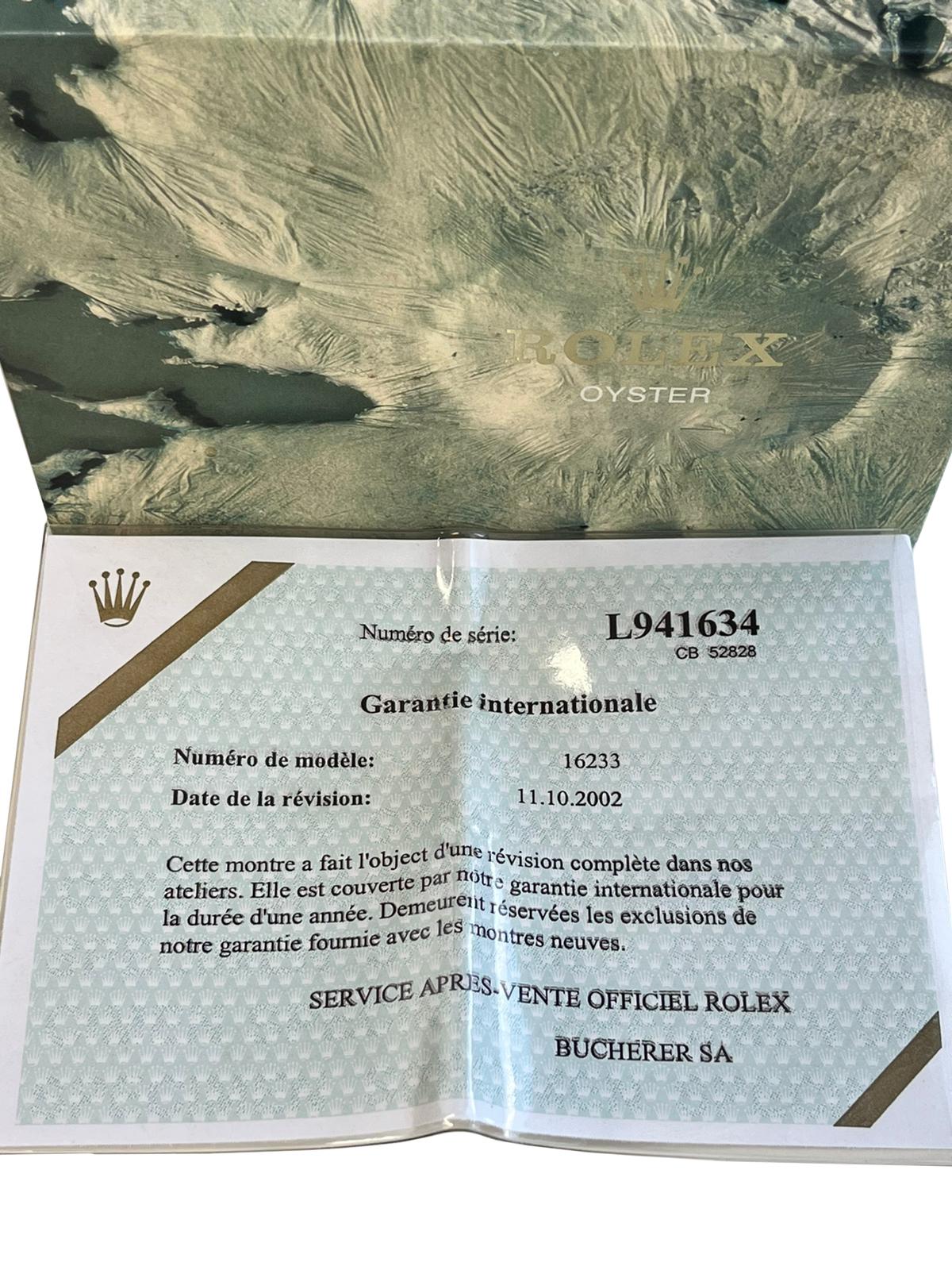 Rolex Datejust 36 mm MOP Diamant Zifferblatt Diamant Lünette Jubiläums-Armbanduhr 16233 im Angebot 14