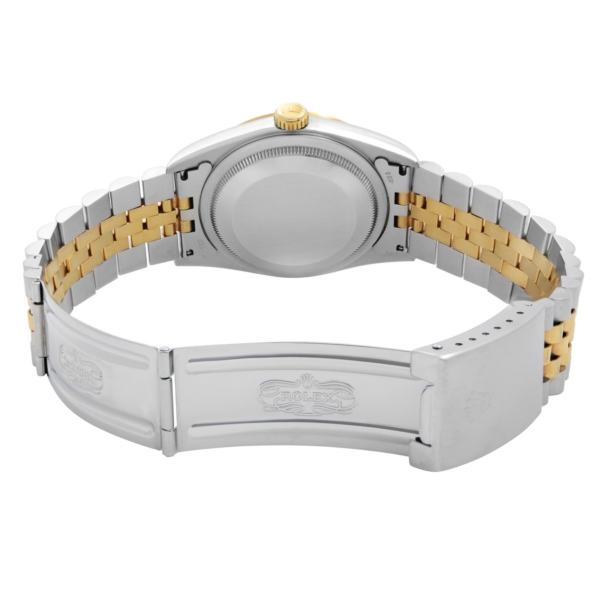 Rolex Datejust No Holes 18k Gold Steel Champagne Dial Men's Watch 16233 2