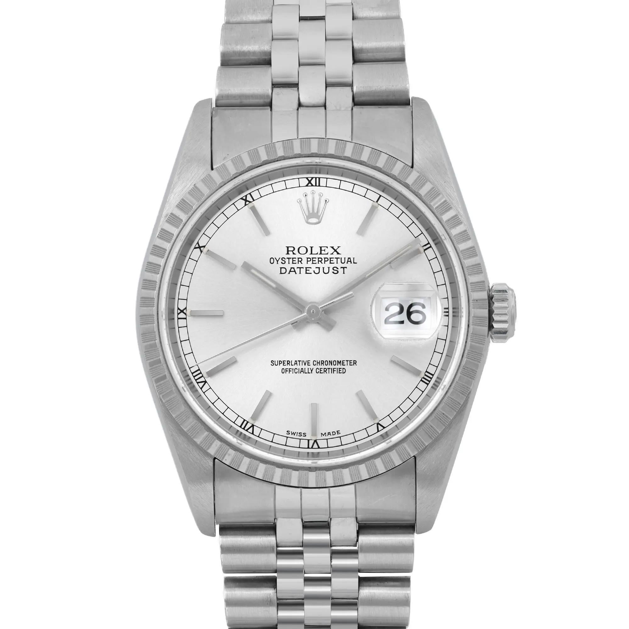 Usato in buone condizioni. Nessun caso di buchi. Pulisci il quadrante e le lancette.

🕰️ Informazioni generali
Marchio: Rolex

Model No: Datejust 16220

Model No.: 16220

Tipo: Orologio da polso

Reparto: Uomini

Stile: Lusso

Vintage: ❌ No

Anno