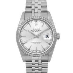 Rolex Datejust 36mm No Holes Steel Silver Dial Automatic Watch 16220