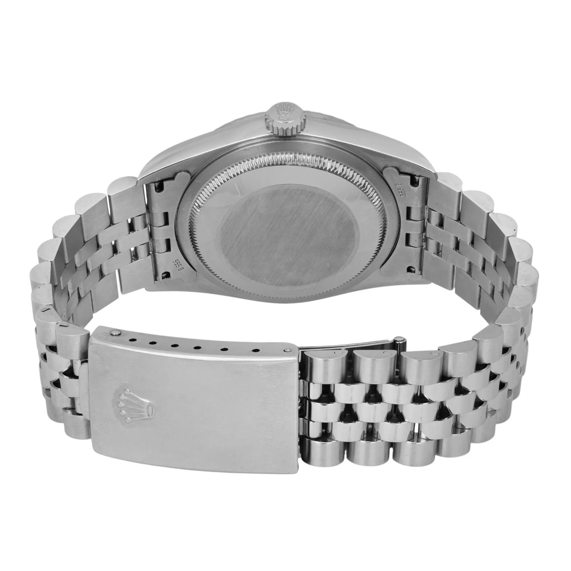 Rolex Datejust 36mm Senza Fori Acciaio Quadrante Silver Orologio Automatico 16220 in vendita 1