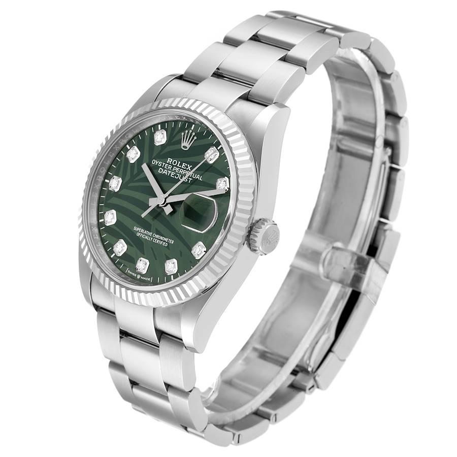 Rolex Montre Datejust 36mm vert olive avec cadran en diamants pour hommes 126234, non portée Pour hommes en vente