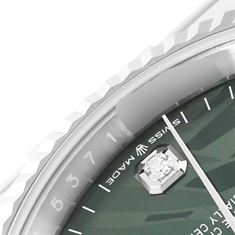 Men's Rolex Datejust 36mm Olive Green Palm Diamond Dial Mens Watch 126234 Unworn For Sale