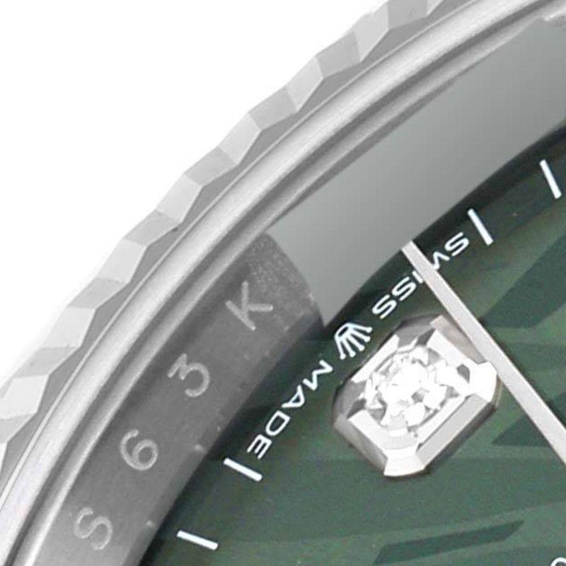Rolex Montre Datejust 36mm vert olive avec cadran en diamants pour hommes 126234, non portée en vente 2