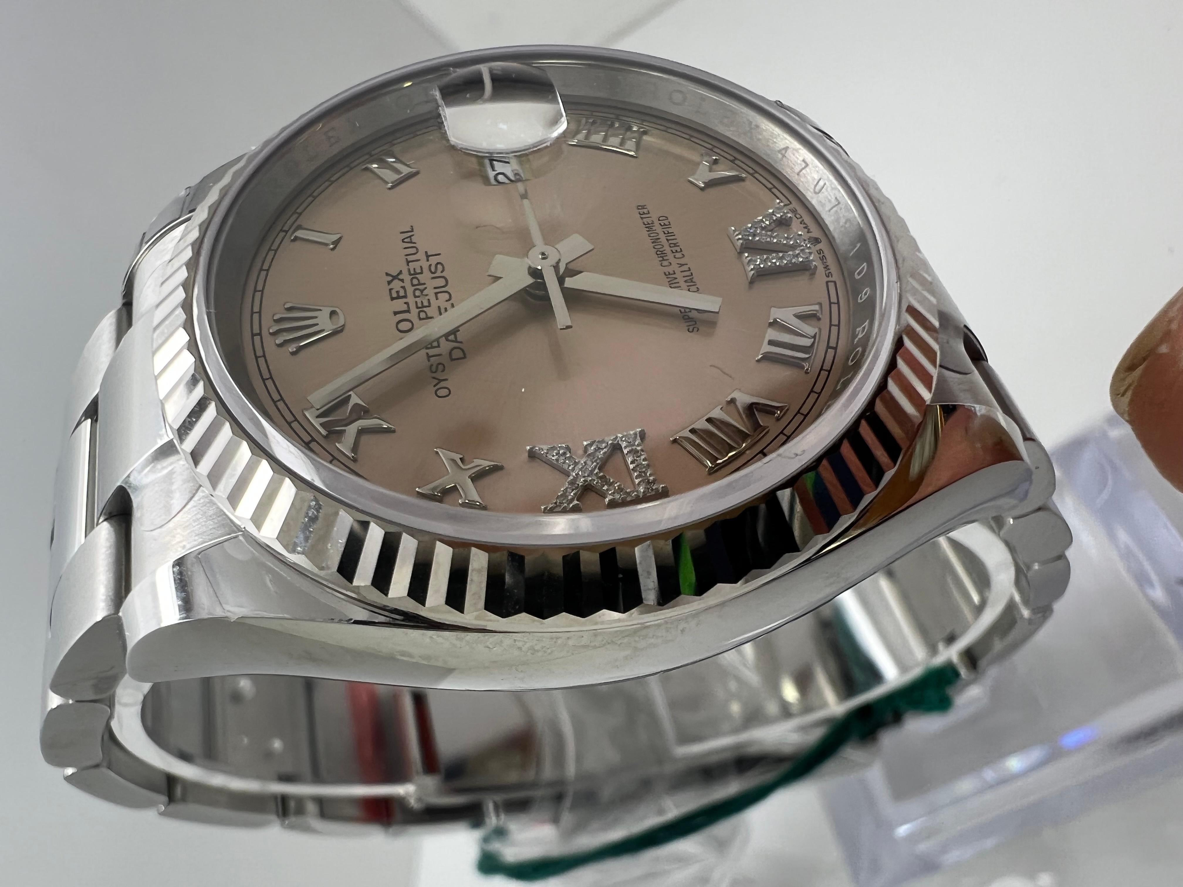 Rolex Datejust Pink Diamond Römische Uhr Neu (Art déco) im Angebot