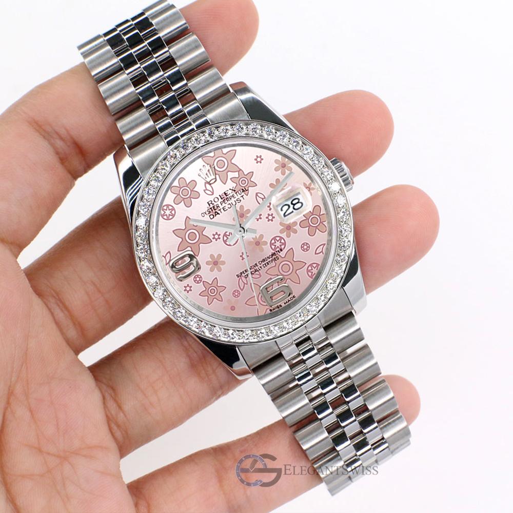 ladies rolex floral dial