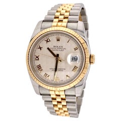 Rolex Datejust Yellow Gold/Stainless Steel Ivory Pyramid Dial REF 116233